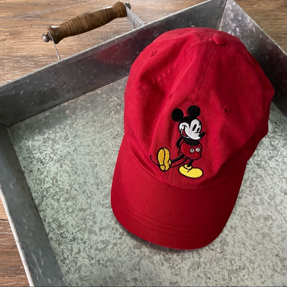 3/$15 Disney Store Mickey Mouse Adjustable Red Cap 💯 Cotton